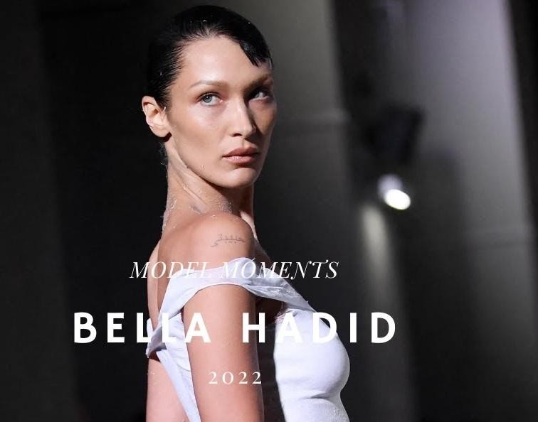 Bella Hadid przeglądająca Instagram, symbolizująca jej aktywność w mediach społecznościowych i wpływ na obserwujących.